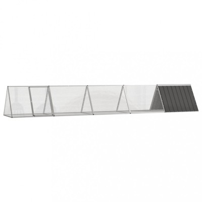 vidaXL Cușcă pentru iepuri antracit 504,5x80,5x71 cm oțel galvanizat foto