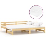 Cumpara ieftin Pat extensibil de zi, 2x(90x200) cm, lemn masiv de pin