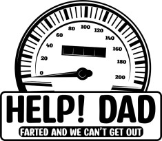 Sticker Auto, Help dad farted and we cant get out, 28 cm, 12234ST-11 foto