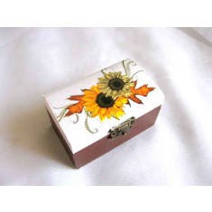 Cutie model floarea soarelui, cutie lemn femei accesorii si bijuterii 28661