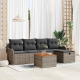 Cumpara ieftin Set de canapele pentru grădină cu pernă 6 pcs Gri Rattan poli