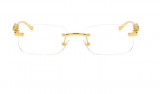 Rame ochelari de vedere dama cu brate din bambus Aurii tip Ray Ban&nbsp;Gucci&nbsp;, Plastic, Transparent