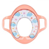 Reductor WC Honey Baby, Model Curcubeu, Cu M&acirc;nere, Fete, Culoare Roz, Dimensiuni 41x37cm, Oem