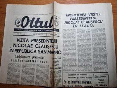 ziarul oltul 26 mai 1973-vizita lui ceausescu in san marino foto