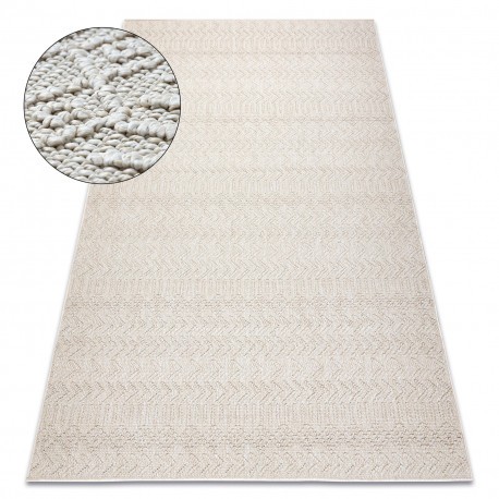 Covor JERSEY 19243 cremă - Heringă, structurale, bucla BOHO, 80x150 cm