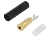 Mufă Jack 3,5mm Mamă Stereo Lipire pe Cablu