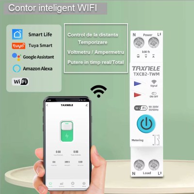 Contor inteligent WIFI 16A TUYA foto