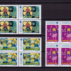 RO 1999 LP 1497,"Aniv. Conventiei O.N.U.-drepturile copilului",serie bloc 4,MNH