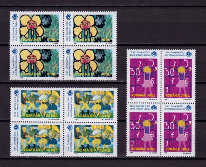 RO 1999 LP 1497,&quot;Aniv. Conventiei O.N.U.-drepturile copilului&quot;,serie bloc 4,MNH