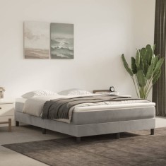Gossi cadru de pat, gri deschis, 140x190 cm, catifea