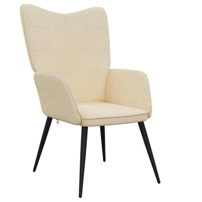 Scaun de relaxare, crem, material textil foto