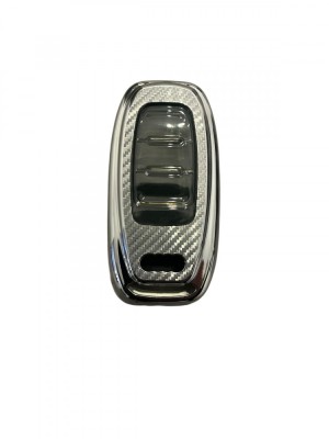 Husa Cheie Audi A6 4G, 3 Butoane, Smartkey, Gri Carbon, Tpu foto
