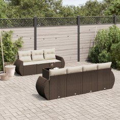 Gossi set canapele de gradina cu perne, 8 piese, maro, poliratan