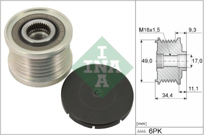 INA 535 0075 10 Sistem roata libera, generator foto