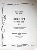 CONCERTO NR.2 FOR PIANO AND ORCHESTRA, ARRANGED FOR TWO PIANOS BY THE COMPOSER (PARTITURA MUZICALA)-BELA BA-364424