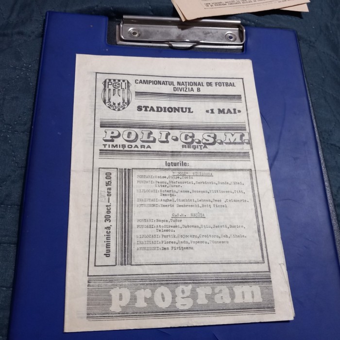 Program Poli Timisoara - CSM Resita