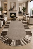 Covor Oval Mira 24070-120, Marime 50 x 80 cm, Maro, Inaltime Fir 6,5 mm, Antialergic, Polipropilena, Living, Dormitor, Sufragerie, Birou