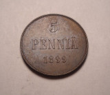 Finlanda 5 Pennia 1899 Piesa de Colectie, Europa
