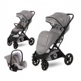 Cumpara ieftin Set carucior, Lorelli Storm, 2 in 1, pana la 22 kg, cos auto inclus, cadru aluminiu, Opaline Grey