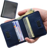 Cumpara ieftin Portofel din piele naturala, personalizabil, Odin, negru cu albastru