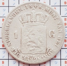 1132 Olanda 1 Gulden 1848 Willem II km 66 argint