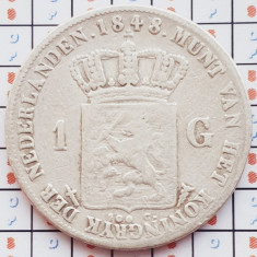 1132 Olanda 1 Gulden 1848 Willem II km 66 argint