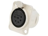 Conector XLR Mamă Drept Argint 7.5A