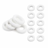 Cumpara ieftin Elastice albe pentru par, set 10 buc, diametru 2.5 cm, model spiralat flexibil, accesorii fara urme pentru prinderea confortabila a parului