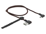 Cablu USB 2.0 aurit 0,5m, negru/roșu, 24AWG/28AWG - DELOCK