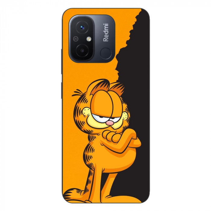 Husa compatibila cu Xiaomi Redmi 12C Silicon Gel Tpu Model Garfield Black and Orange