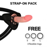 ROCKARMY - HARNESS + DUAL DENSITY TIGER REALISTIC DILDO 14 CM -O- 4.46 CM, ROCK ARMY