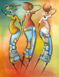 Tablou canvas Africa, arta mozambicana, pictura3, 40 x 60 cm