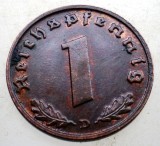 B.042 GERMANIA 1 REICHSPFENNIG 1937 D, Europa, Bronz