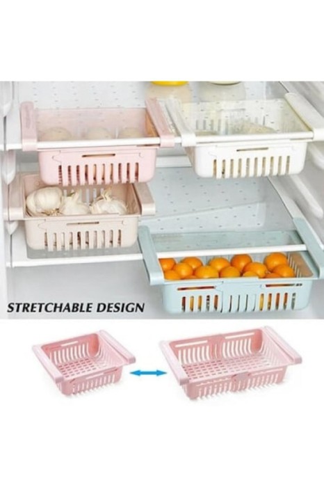 Set 4 organizatoare reglabile pentru frigider, multicolore, 20 cm - 28 cm
