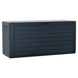 Cumpara ieftin Lada Depozitare Gradina Antracit 116x44x55 cm Plastic Imitatie Lemn 280L Prosperplast Rezistenta UV