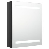 Cumpara ieftin Dulap de baie cu oglinda si LED, negru stralucitor, 50x14x60 cm