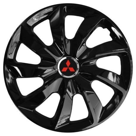 Set 4 Capace Roti 17 inchi (R17), Stig Negru Lucios, Compatibil cu Mitsubishi