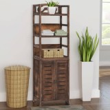 Gossi biblioteca maro inchis, 46x24x140 cm, lemn masiv de paulownia