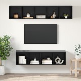 VidaXL Set comodă TV 4 pcs Stejar negru 37 x 37 x 142.5 cm