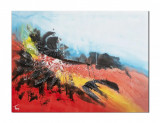 Cumpara ieftin Tablou gigant abstract pictat manual birou, living, Compozitie abstracta 2, 120x90cm ulei pe panza in relief efect 3D, gata de expus pe perete