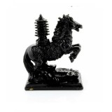 Cal negru cu Pagoda pe suport 9 cm