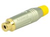 Conector RCA Mama Amphenol ACJR-SYL Aurit pentru Lipire Cablu 3-7mm