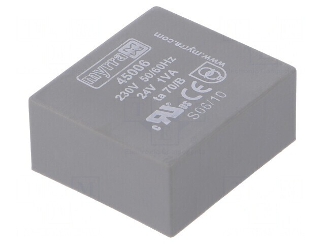 Transformator &icirc;ncapsulat 1VA 230V 24V PCB 34x31x15mm