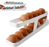 Suport Rulant Oua Frigider, Dispenser Oua Plastic, Organizator Oua 14 Bucati, 36x10 cm
