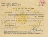 A4256N Spitalul Militar de Zonă Interioară Nr 273, recipisă, 1945s
