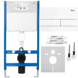 Cadru WC &icirc;ncastrat K011A-Q Rea cu buton T White Glass