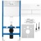 Cadru WC &icirc;ncastrat K011A-Q Rea cu buton T White Glass