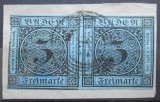 GERMANIA BADEN 1853 PERECHE PE FRAGMENT