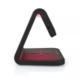 Ceas cu alarma Nedis incarcator wireless Qi lumina multicolora negru