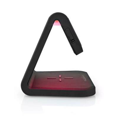 Ceas cu alarma Nedis incarcator wireless Qi lumina multicolora negru foto